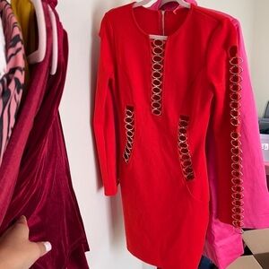 Orange keyhole dress